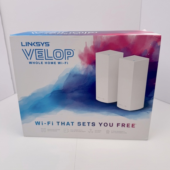 Linksys WHW0302 Velop AC4400 Whole Home Mesh WiFi System - White 2-Pack READ
